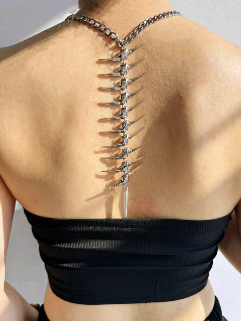 Silver Spine-Back Statement Necklace